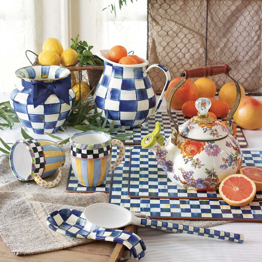 MacKenzie-Childs Royal Check Enamel Pitcher (2.84 liters)