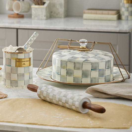 Sterling Check Cake Carrier by MacKenzie-Childs