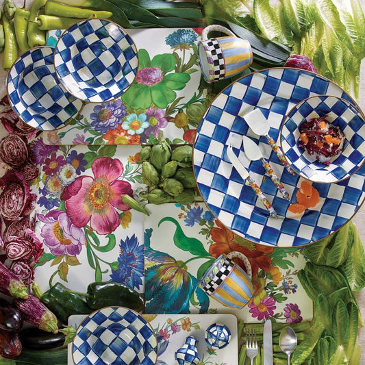 Royal Check Enamel BREAKFAST BOWL Blue - 19.05cm